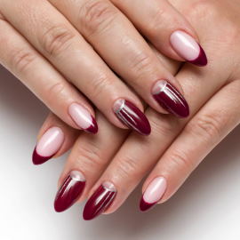 burgundy manicure